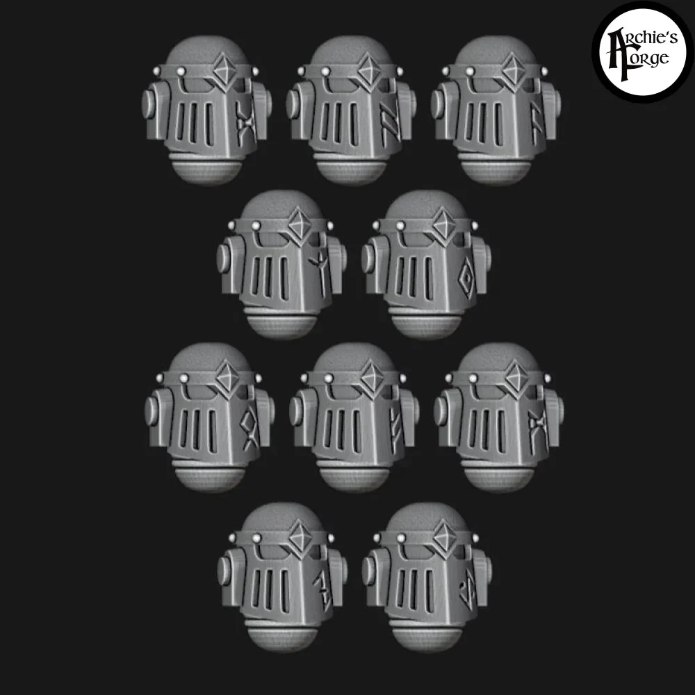 Legio Fenris MK2 Runic Helms - Set of 10 - Design 2