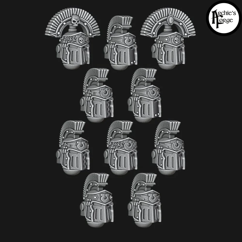 Crested Roman MK3 Helmets - Legio Ultra - Set of 10