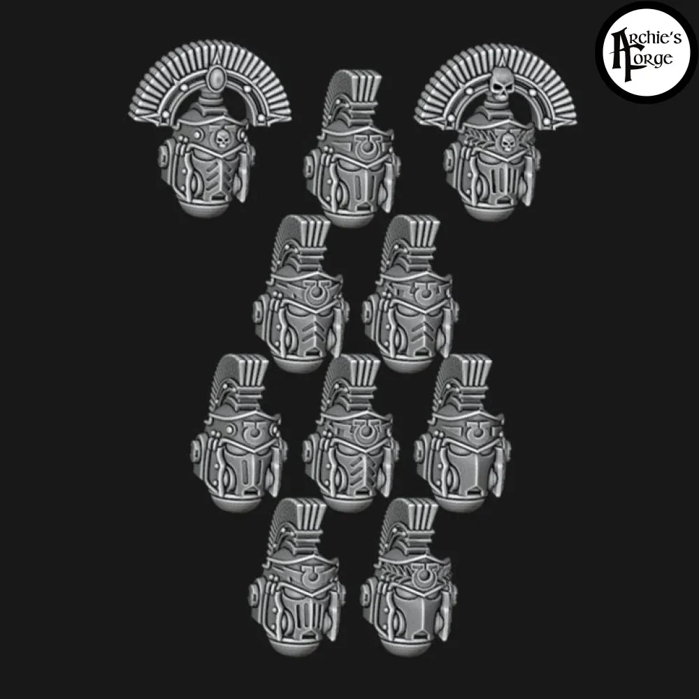 Crested Roman Prime Helmets - Legio Ultra - Set of 10
