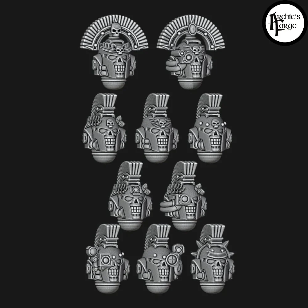 Greek Crested Skull Helmets - Set of 10