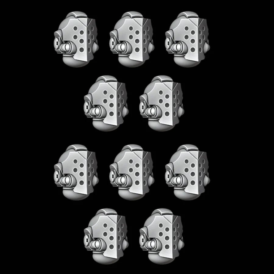 Grimdark Style Knight Helmets - Set of 10