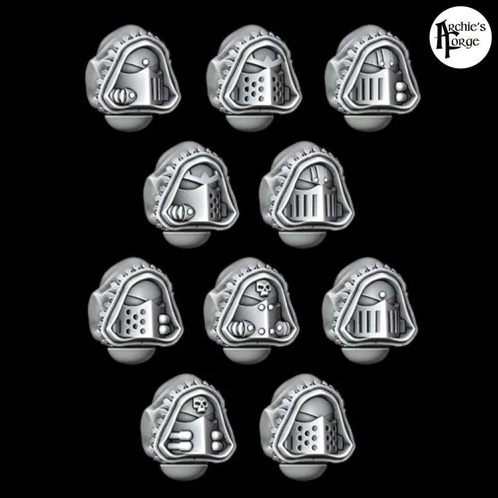 Hooded Knight Helmets - Design 2 - Trimmed Hood 2 - Set of 10