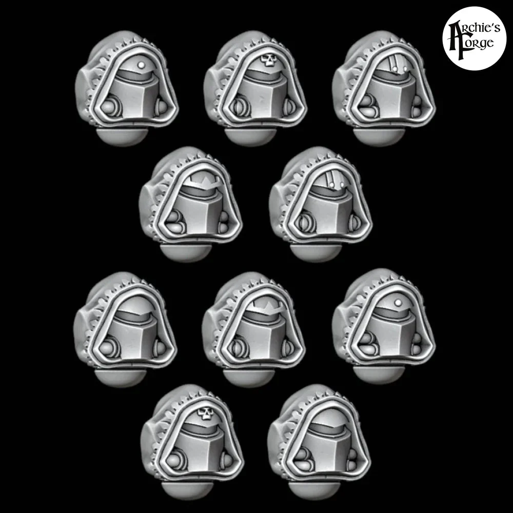 Hooded Knight Helmets - Design 3 - Trimmed Hood 2 - Set of 10