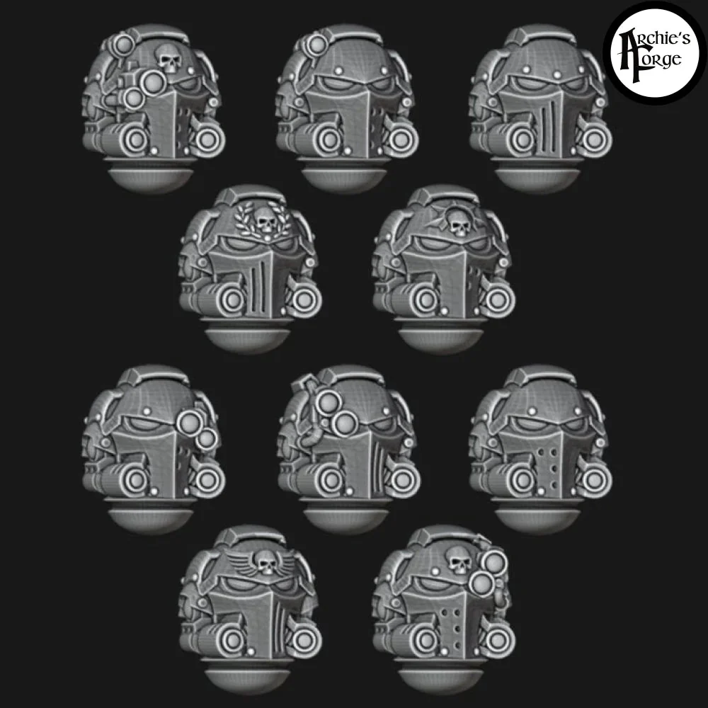 Knight Gravis / Heavy Intercessor Bionic Helmets - Set of 10