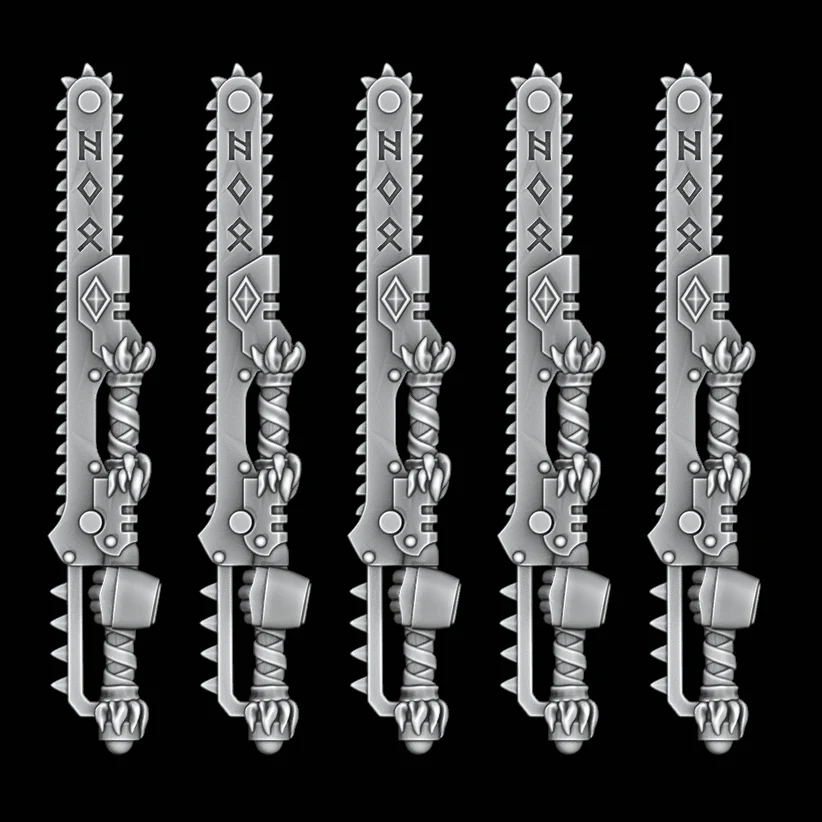 Large Legio Fenris Chainswords - Set of 5 - Left Handed