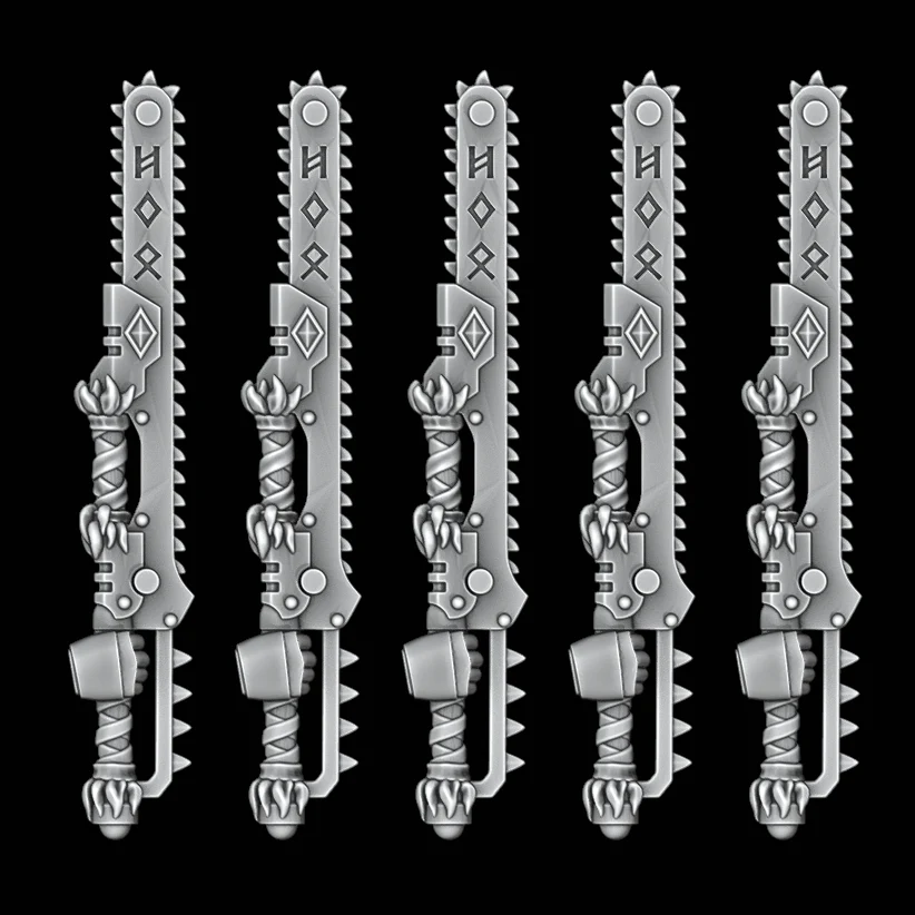 Large Legio Fenris Chainswords - Set of 5 - Right Handed