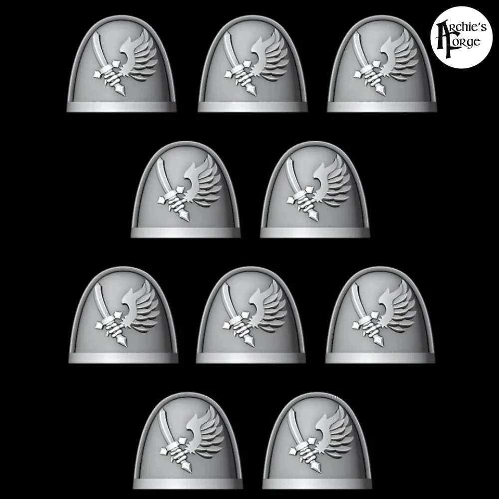 Legio Angelus Raven Wing Pads - Set of 10