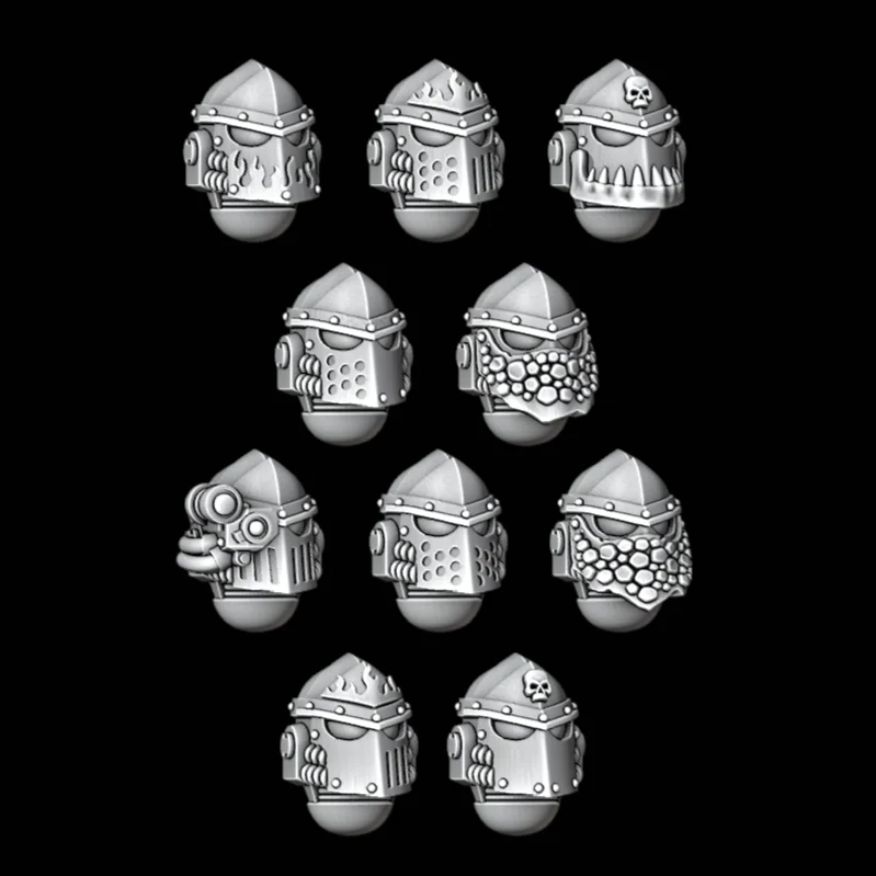 Legio Draconis MK3 Veteran Helmets - Scaled Top - Set of 10