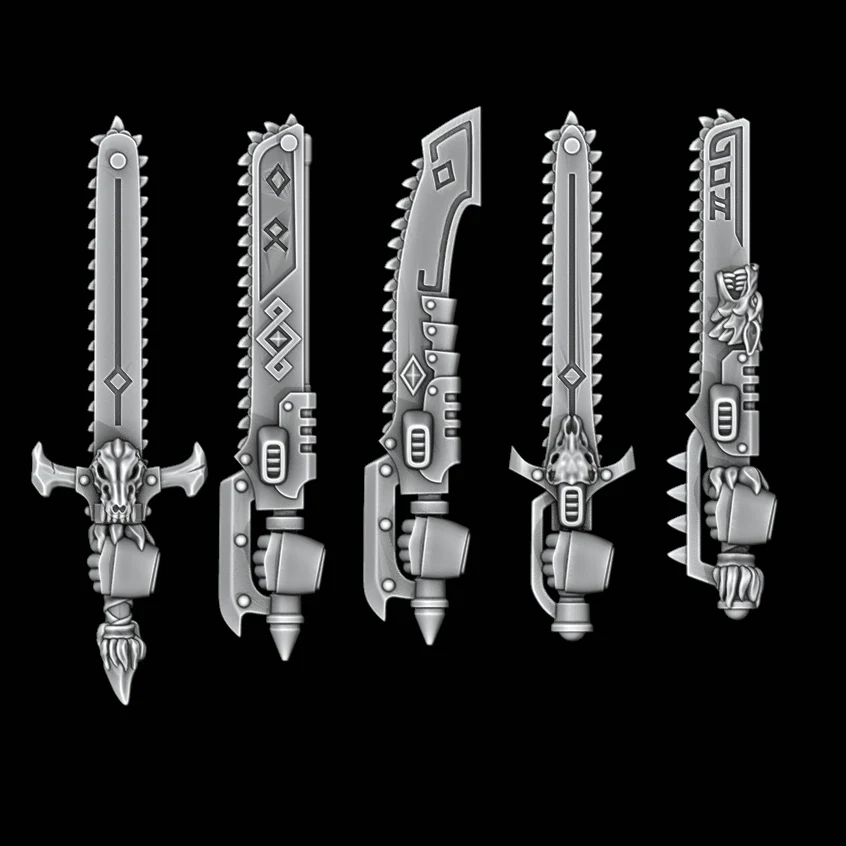Legio Fenris Chainswords - Set of 5 - Left Handed