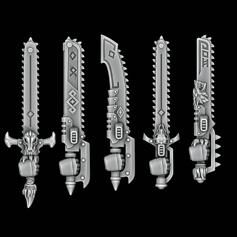 Legio Fenris Chainswords - Set of 5 - Right Handed