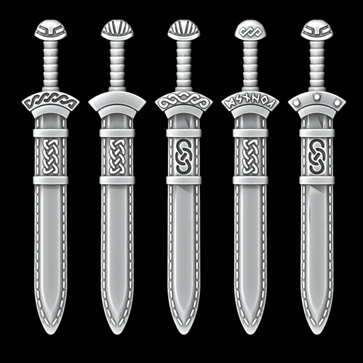 Legio Fenris Viking Swords - Set of 5 - Sheathed
