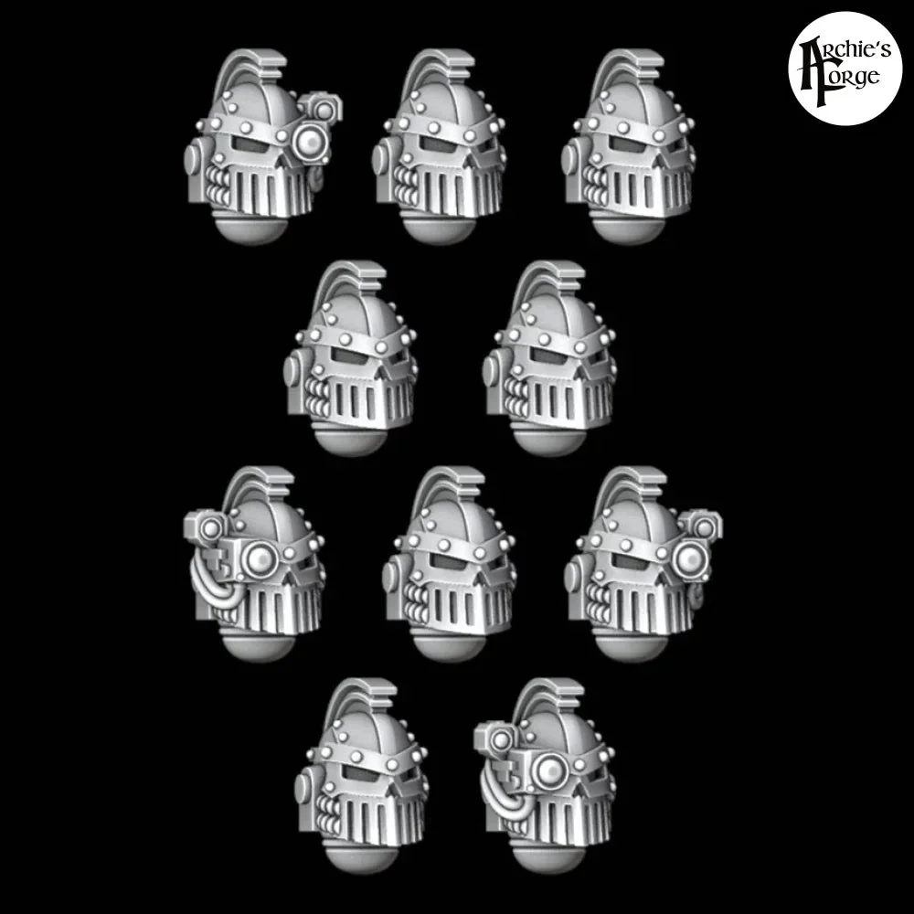 Legio Iron - Skull Helmets - Small Crest - Set of 10