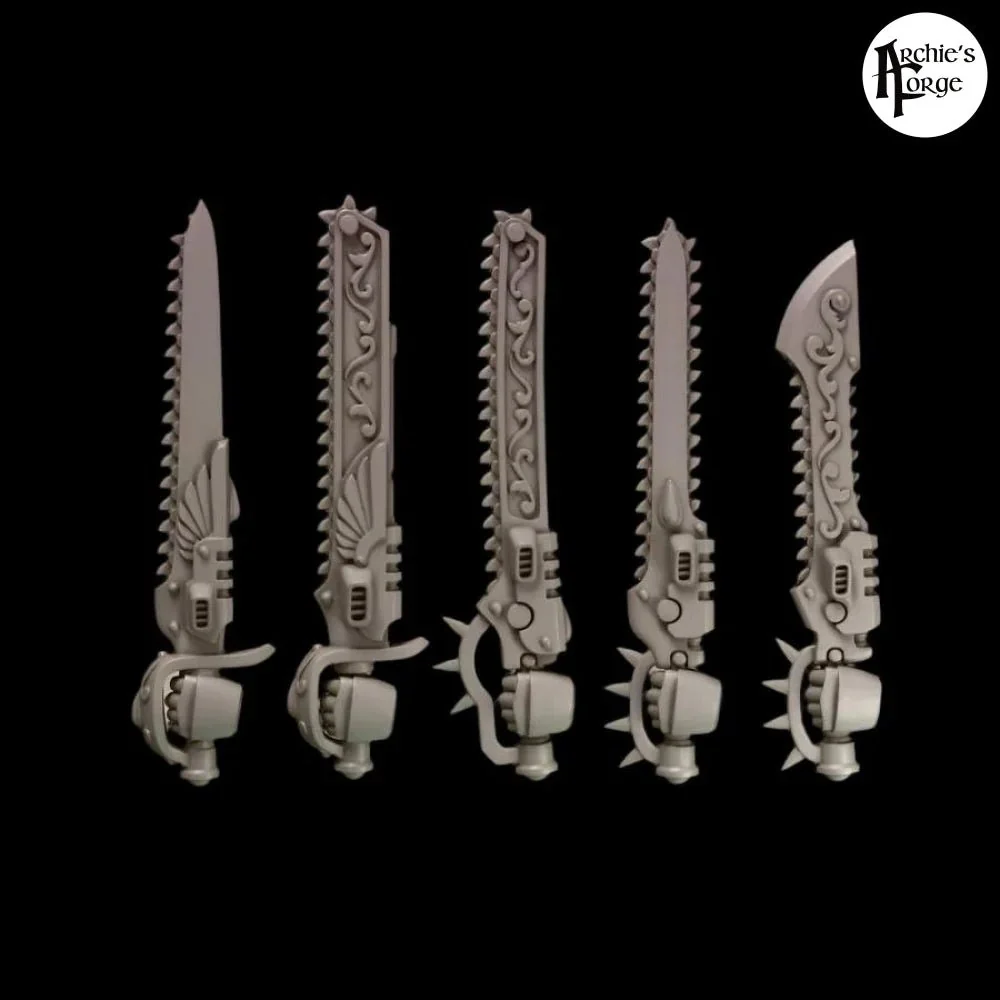 Legio Sanguine - Chainswords - Set of 5 - Left Handed