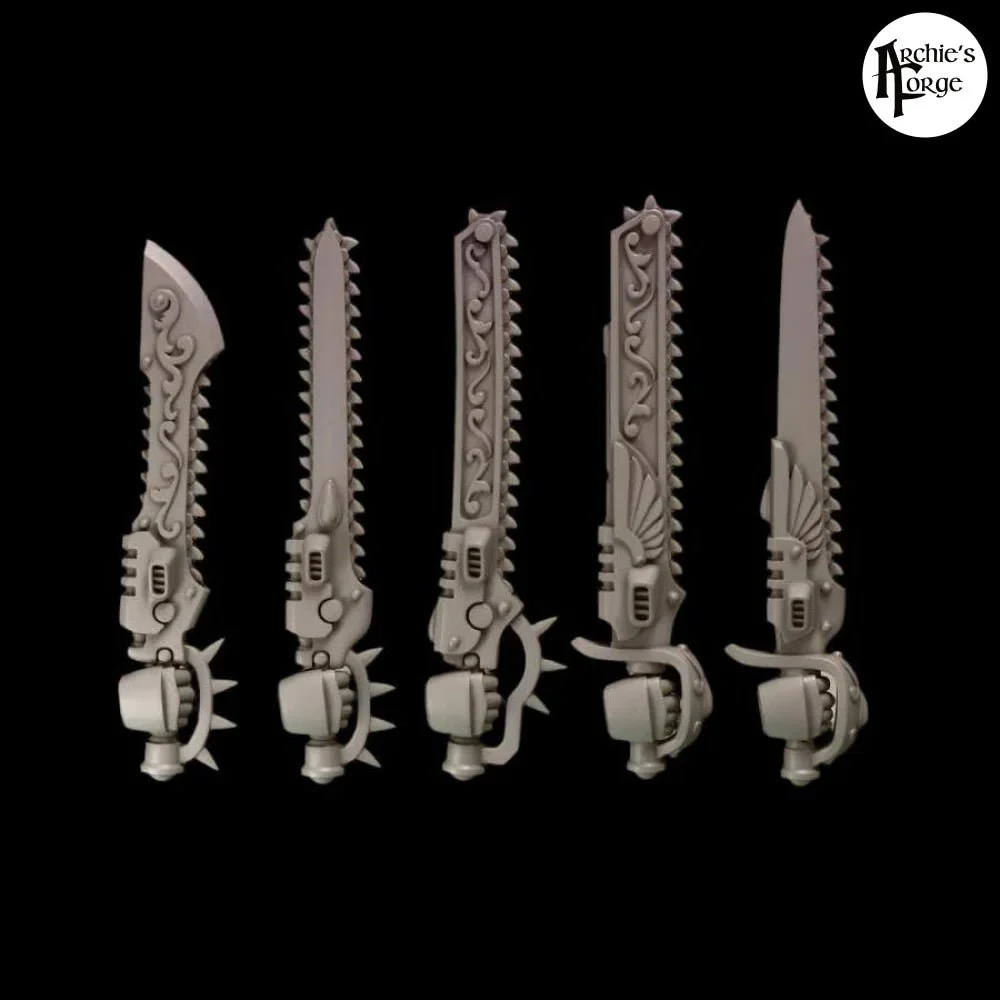 Legio Sanguine - Chainswords - Set of 5 - Right Handed