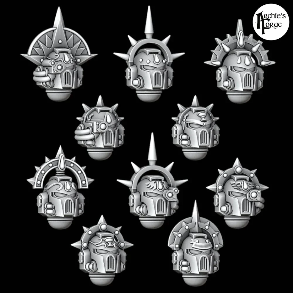 Legio Sanguine Greek Crowned MK7 Helmets - Set of 10