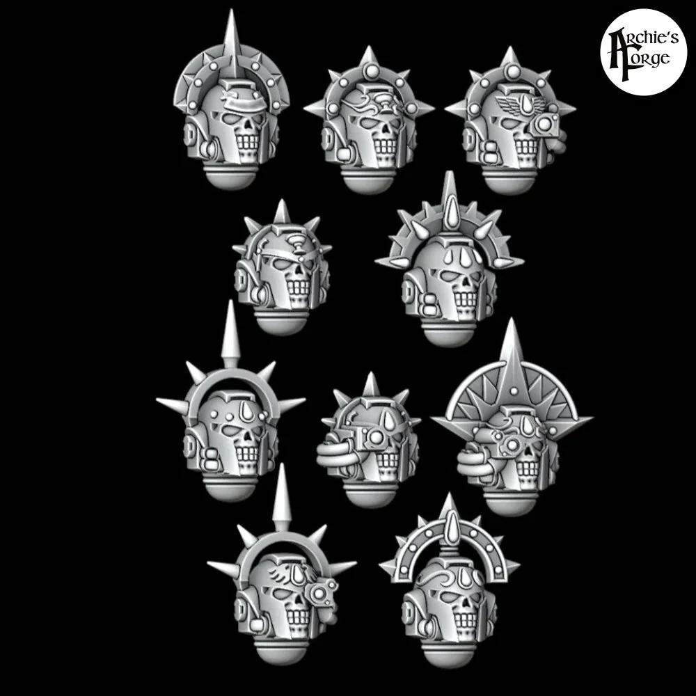 Legio Sanguine Greek Skull Crowned Helmets - Set of 10