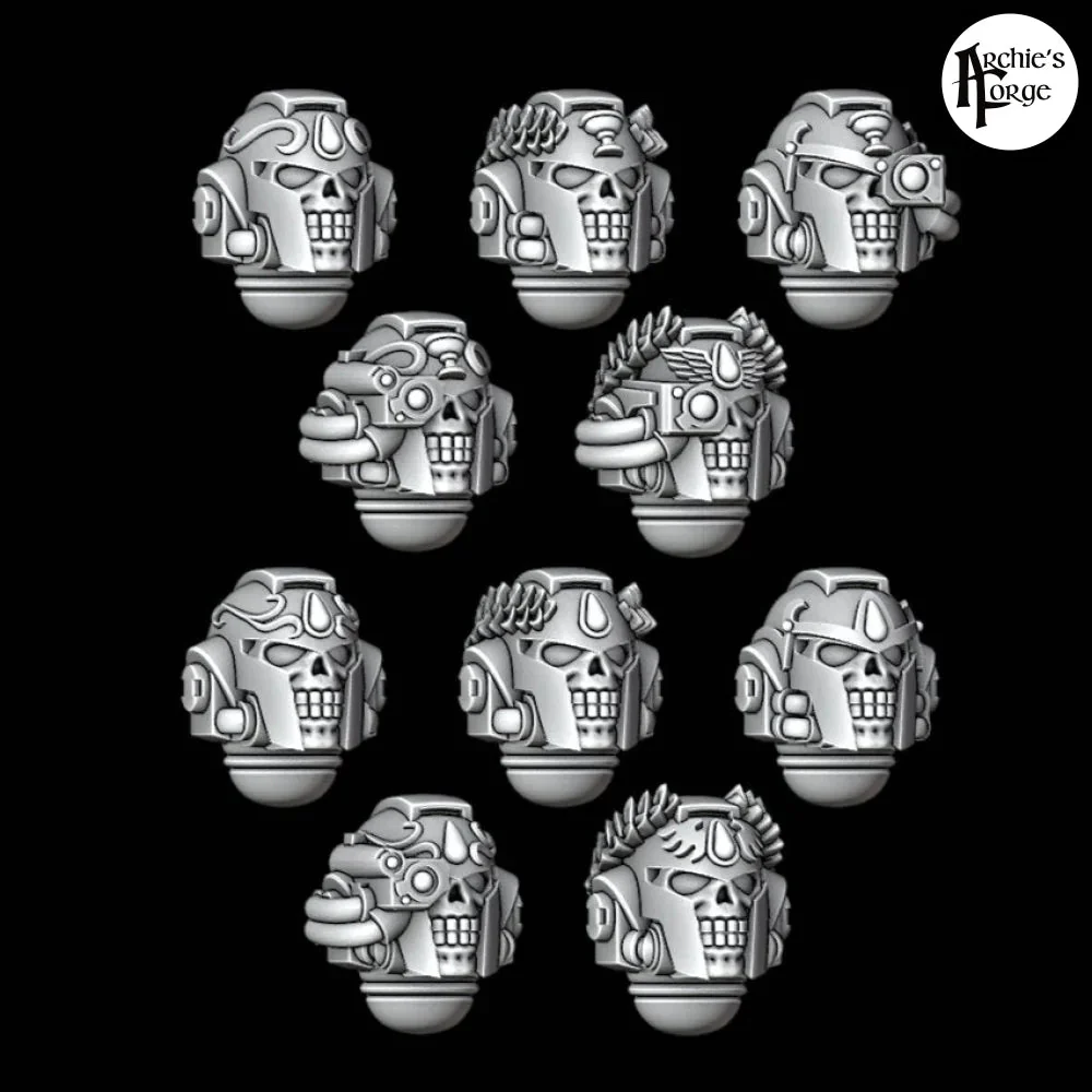 Legio Sanguine Greek Skull Veteran Helmets - Set of 10