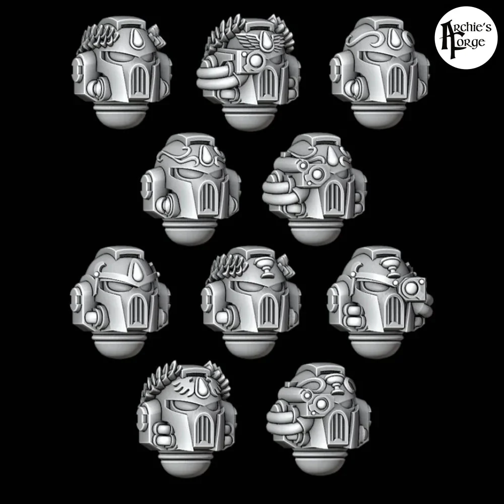 Legio Sanguine Greek Veteran MK7 Helmets - Set of 10