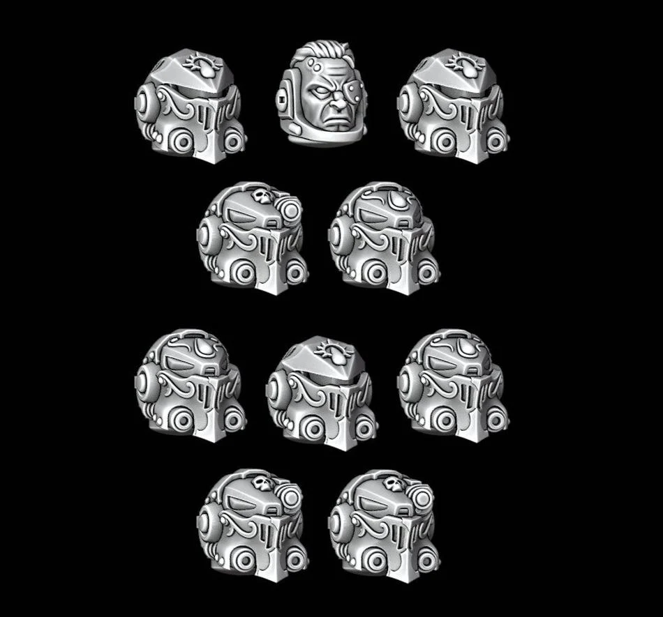 Legio Sanguine Terminator Knight Helmets - Set of 10