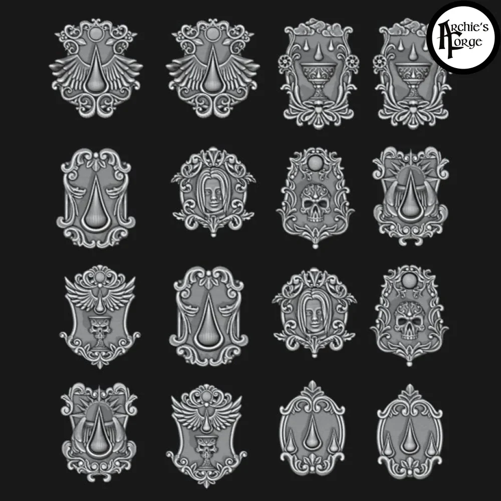 Ornate Legio Sanguine Tilting Shields - Set of 16