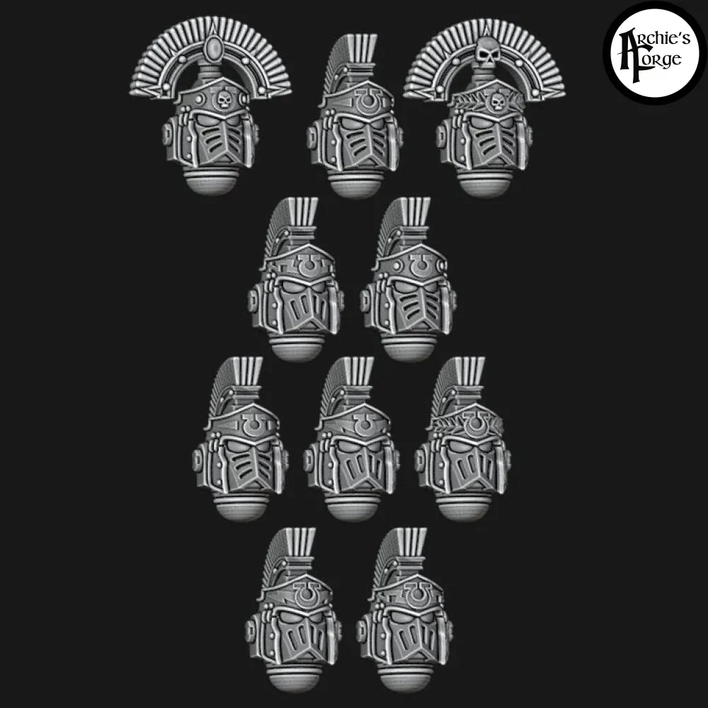 Crested Roman MK4 Helmets - Legio Ultra - Set of 10