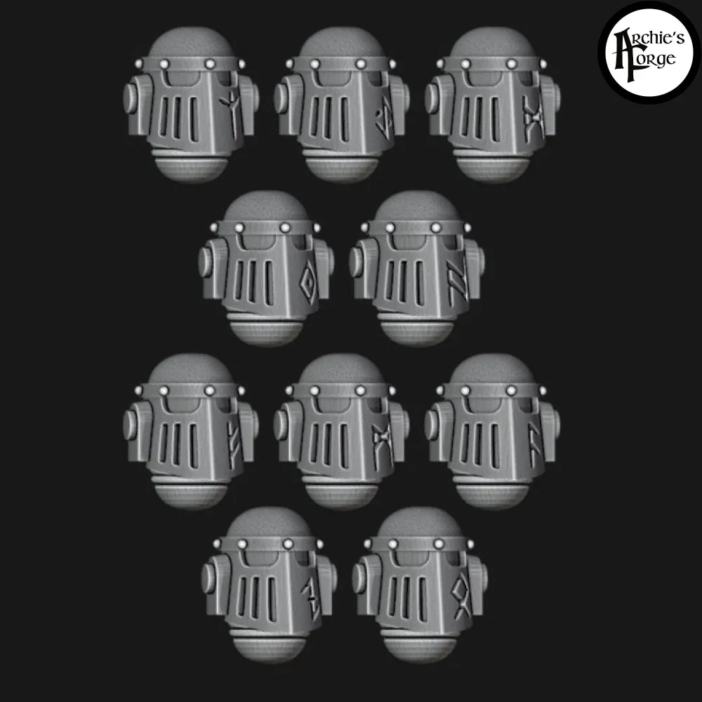 Legio Fenris MK2 Runic Helms - Set of 10 - Design 1