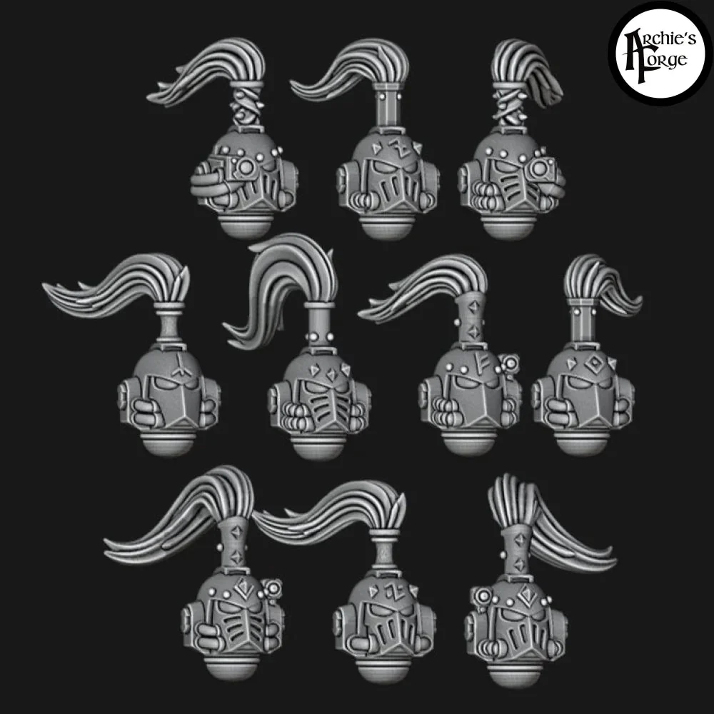 Legio Fenris MK4 Topknot Runic Helms - Set of 10