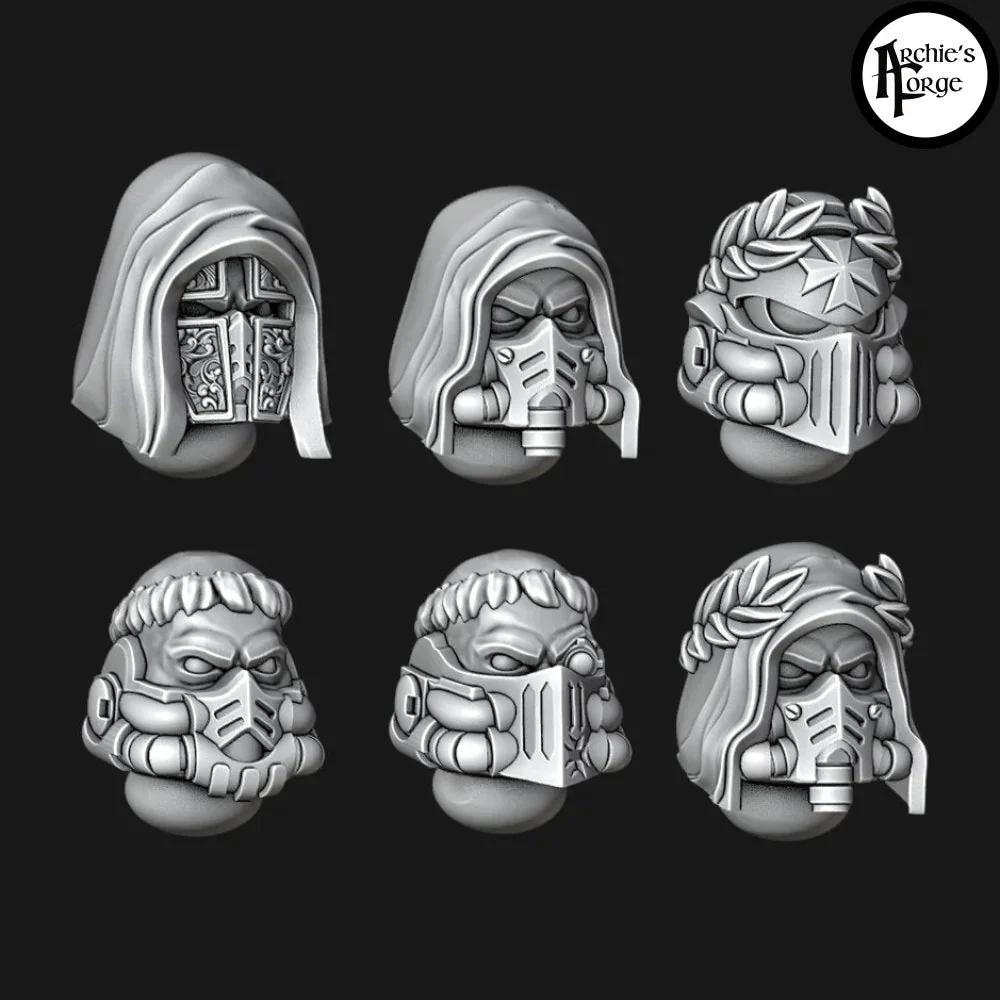 Templar Gravis Scale Helmets/Heads - Set of 6