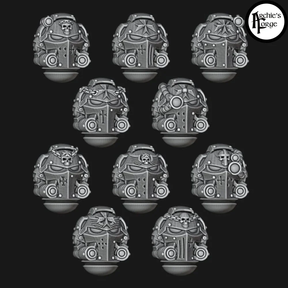 Templar Knight Gravis / Heavy Intercessor Helmets - Set of 10