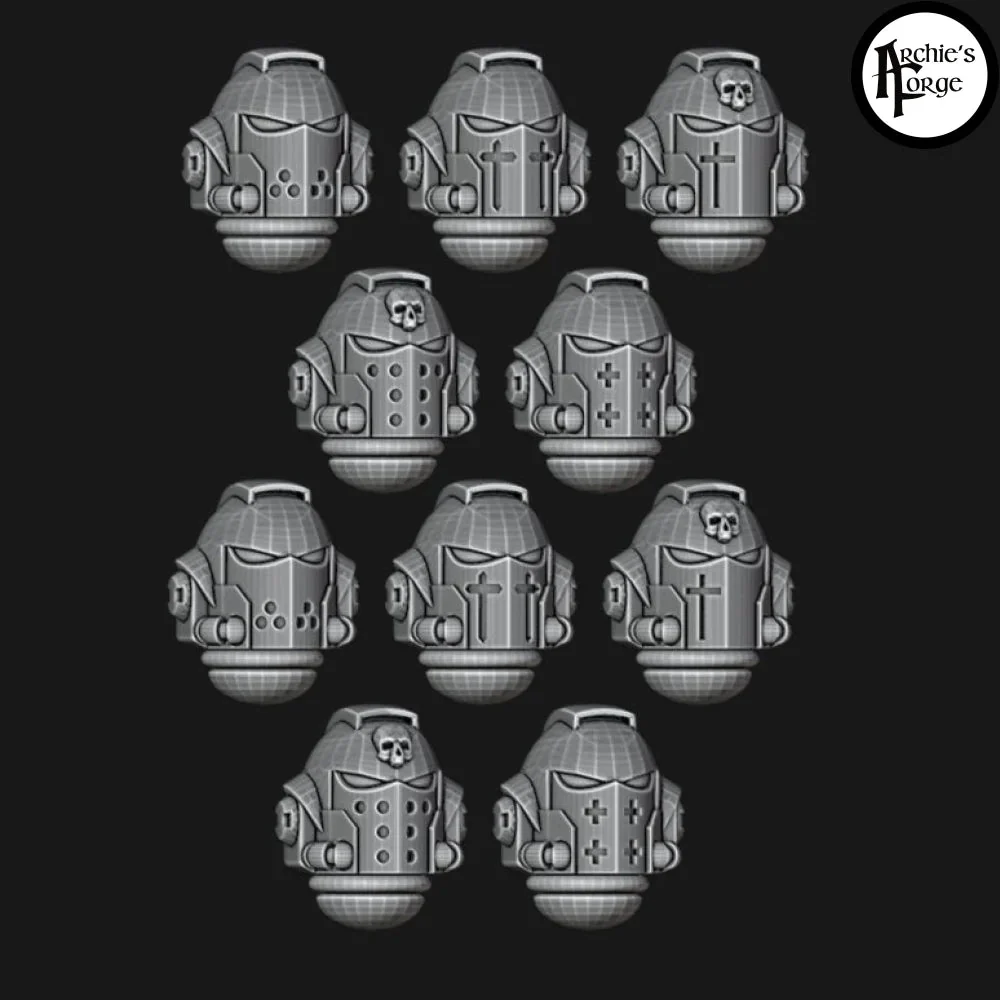 Templar Knight Helmets - Set of 10