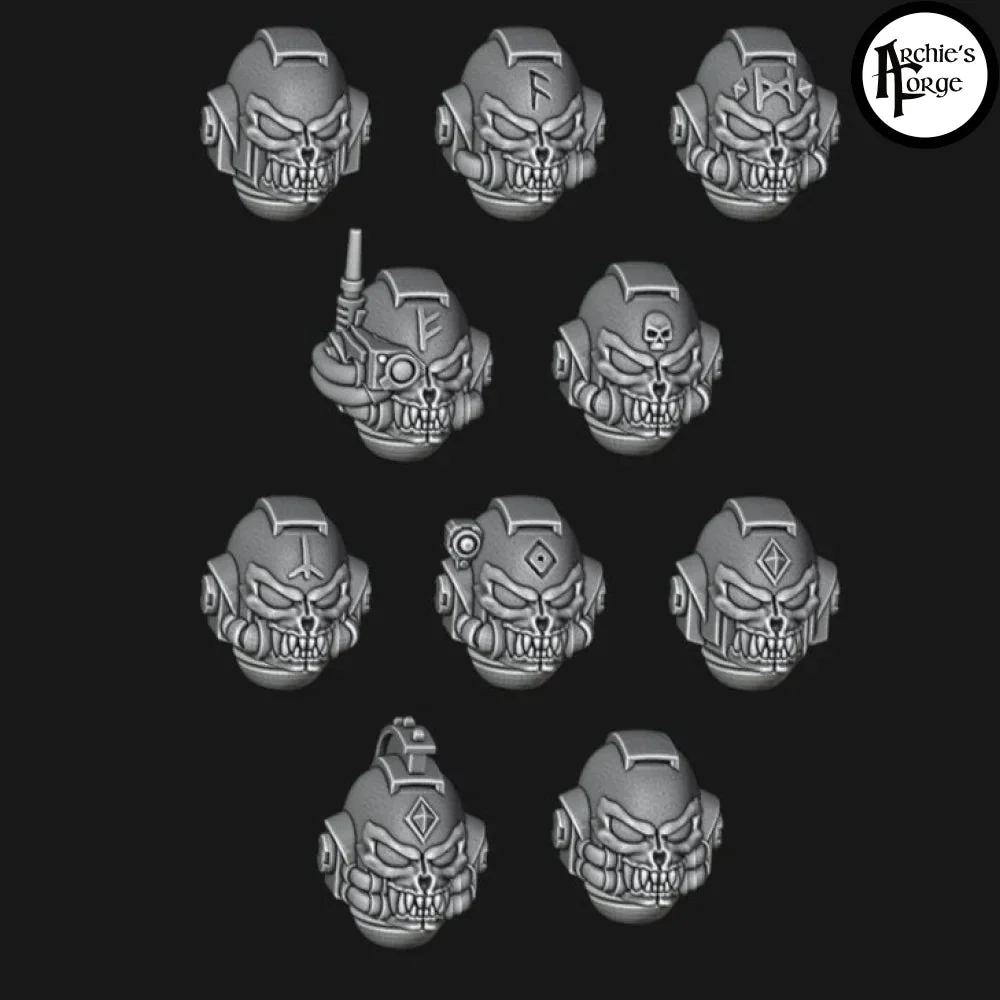 Wolf Skull Helmets - Set of 10