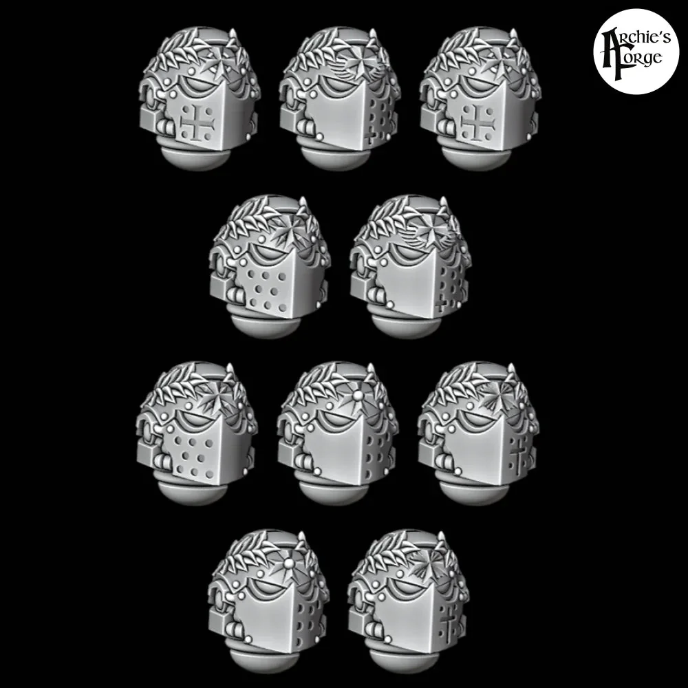 Wreathed Legio Templaris Knight Helms - Set 10