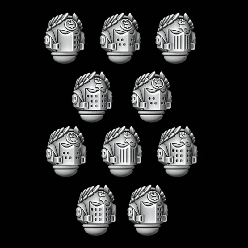 Wreathed Knightly Helmets - Legio Fist - Set of 10